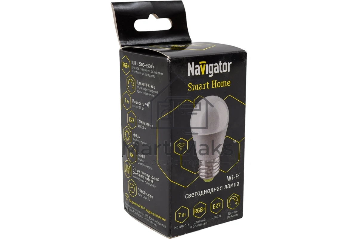 Лампа светодиодная NAVIGATOR 82 423 Smart Home NLL-G45-7-230-RGBWWW-E27-WIFI матовая E27 176-264В
