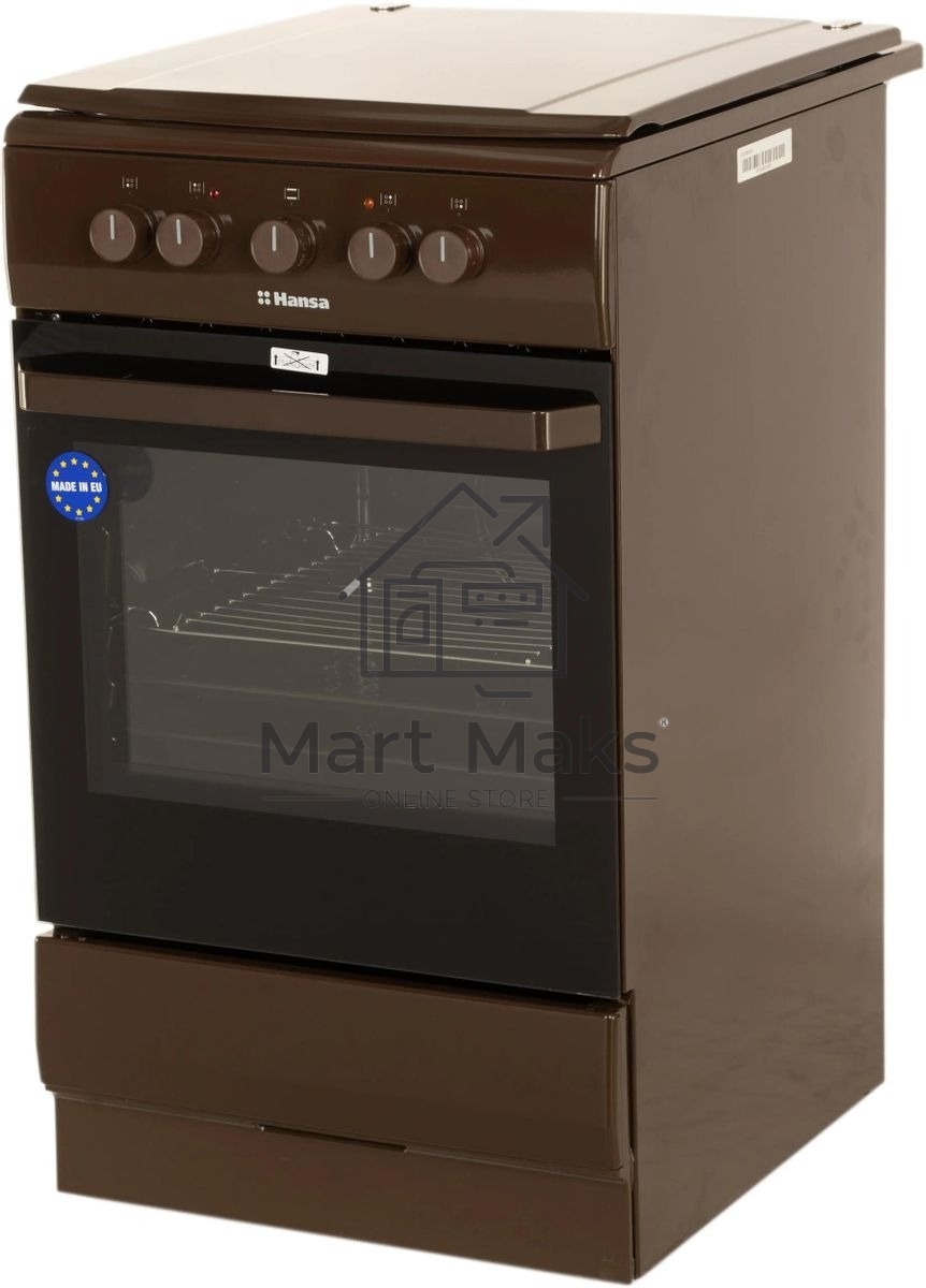 Плита электрическая Hansa FCEB53000 коричневый, конфорок 4 шт, духовка 69 л, 50 см x 85 см x 60 см