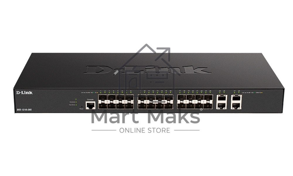 Коммутатор D-Link DXS-1210-28S/A1A, 24×10 Гбит/с SFP+ + 4×10 Гбит/с Combo, управляемый