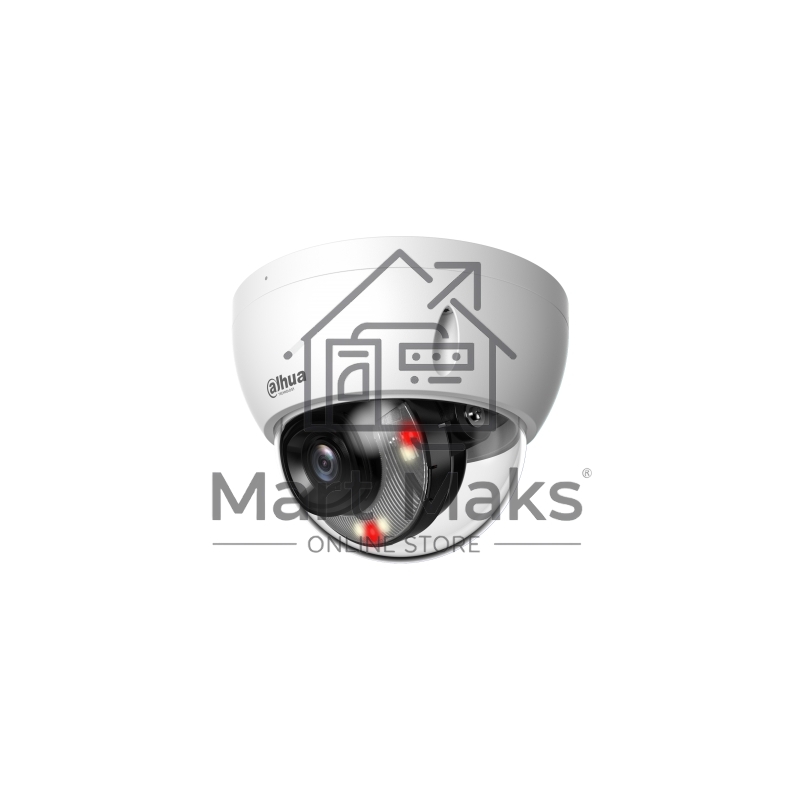 Уличная купольная IP-видеокамера DAHUA DH-IPC-HDBW2449EP-S-IL-0360B Smart Dual Light с ИИ 4Мп, 1/2.9” CMOS, объектив 3.6мм, видеоаналитика, ИК до 30м, LED до 30м, IP67, корпус: металл