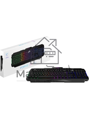 Клавиатура проводная MSI FORGE GK100, Wired, RGb lighting, Anti-ghosting Capability, Black