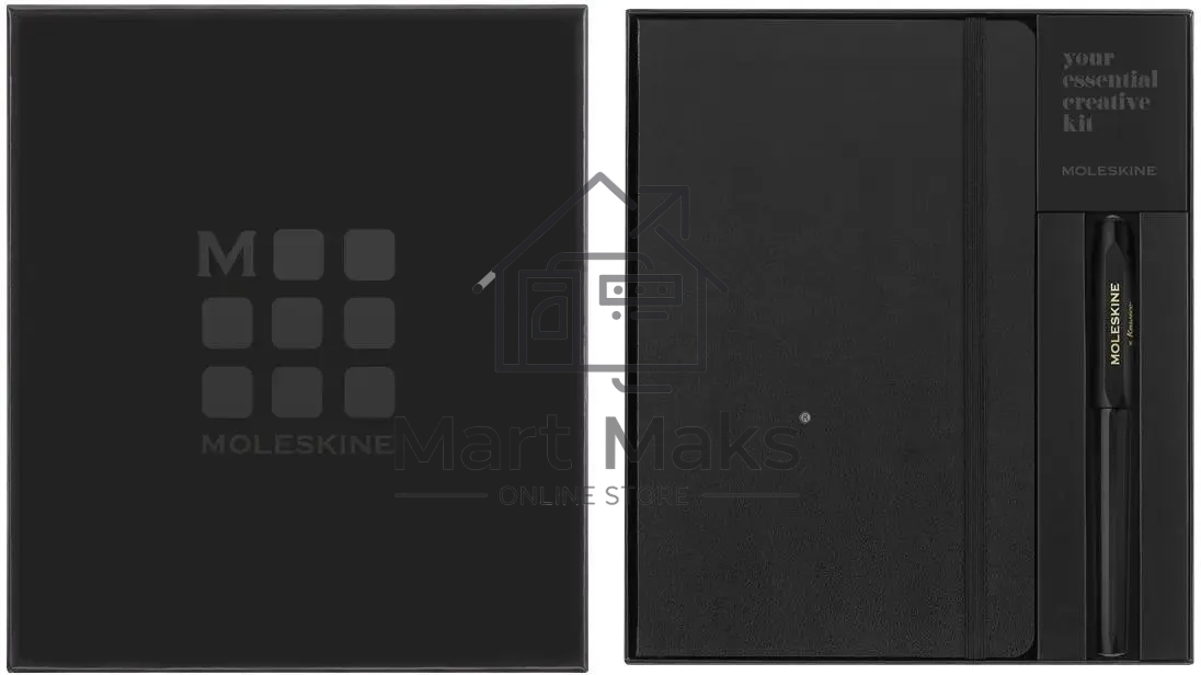 Набор Moleskine блокнот/ручка блокнот: Classic Large линейка черный