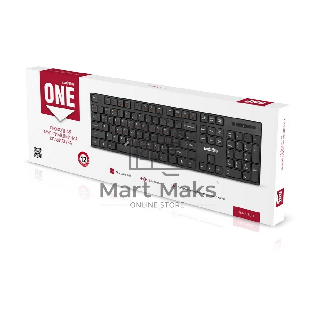 Клавиатура проводная мультимедийная Smartbuy ONE 238 USB черная (SBK-238U-K)