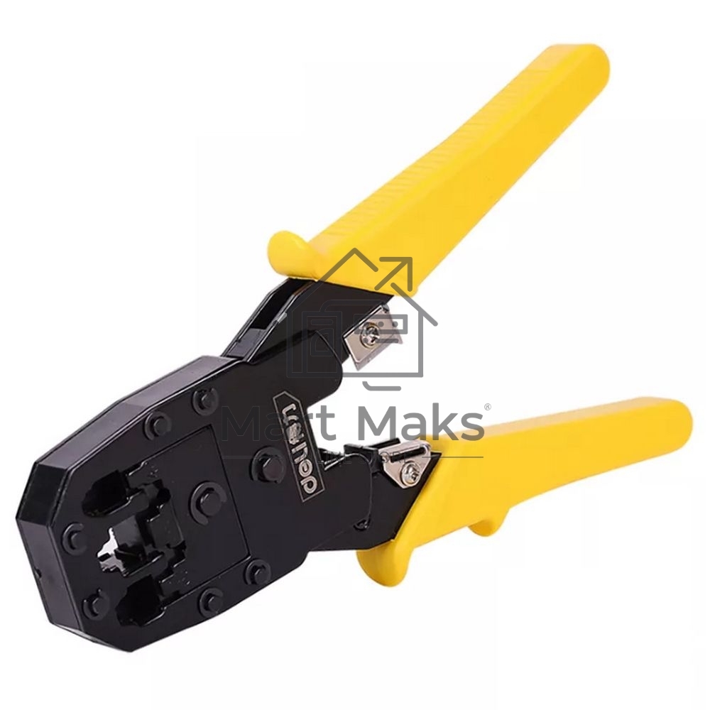 Обжимные клещи Deli DL2468 4P,6P,8P Размер: 200 мм. Спецификация обжима: 4P, 6P, 8P. Холоднокатаный стальной лист с черной отделкой ручка из ПВХ. Многофункциональность: резка проволоки, зачистка.