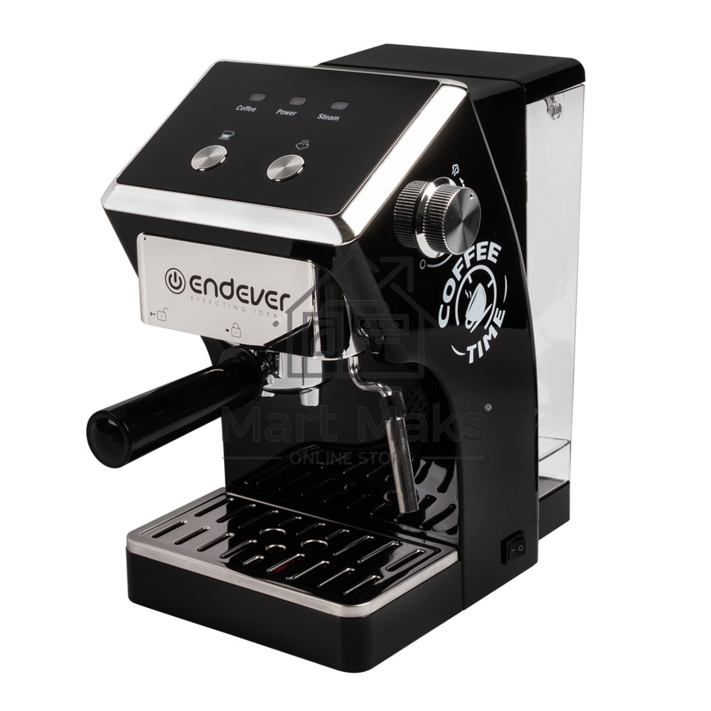 Кофеварка рожкового типа электрическая Endever Costa-1085, объем-1,5л, цвет черный, мощность 1200 Вт, давление 15 бар, 2 шт/уп