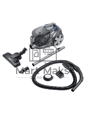 Пылесос BBK BV1900 серый/синий, 400/2200 Вт, уборка сухая, пылесборник контейнер 3 л