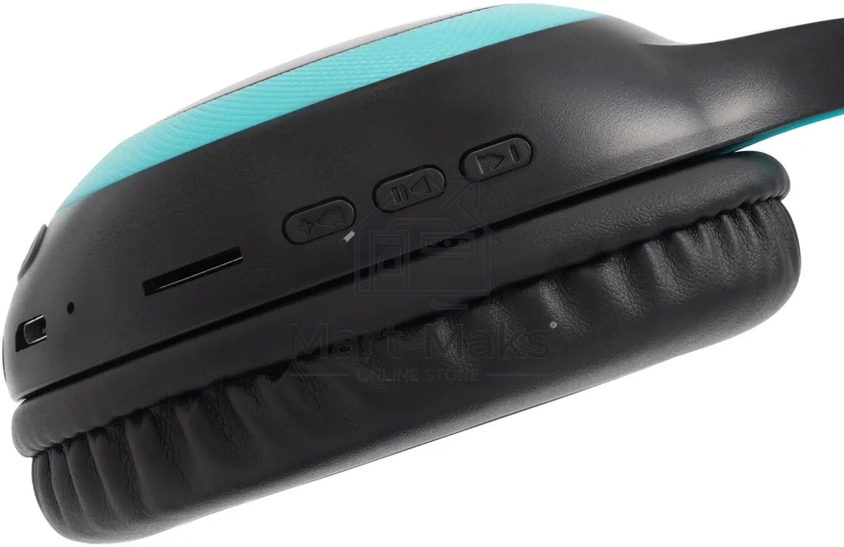 Гарнитура накладные Digma BT-15 черный/голубой беспроводные bluetooth оголовье