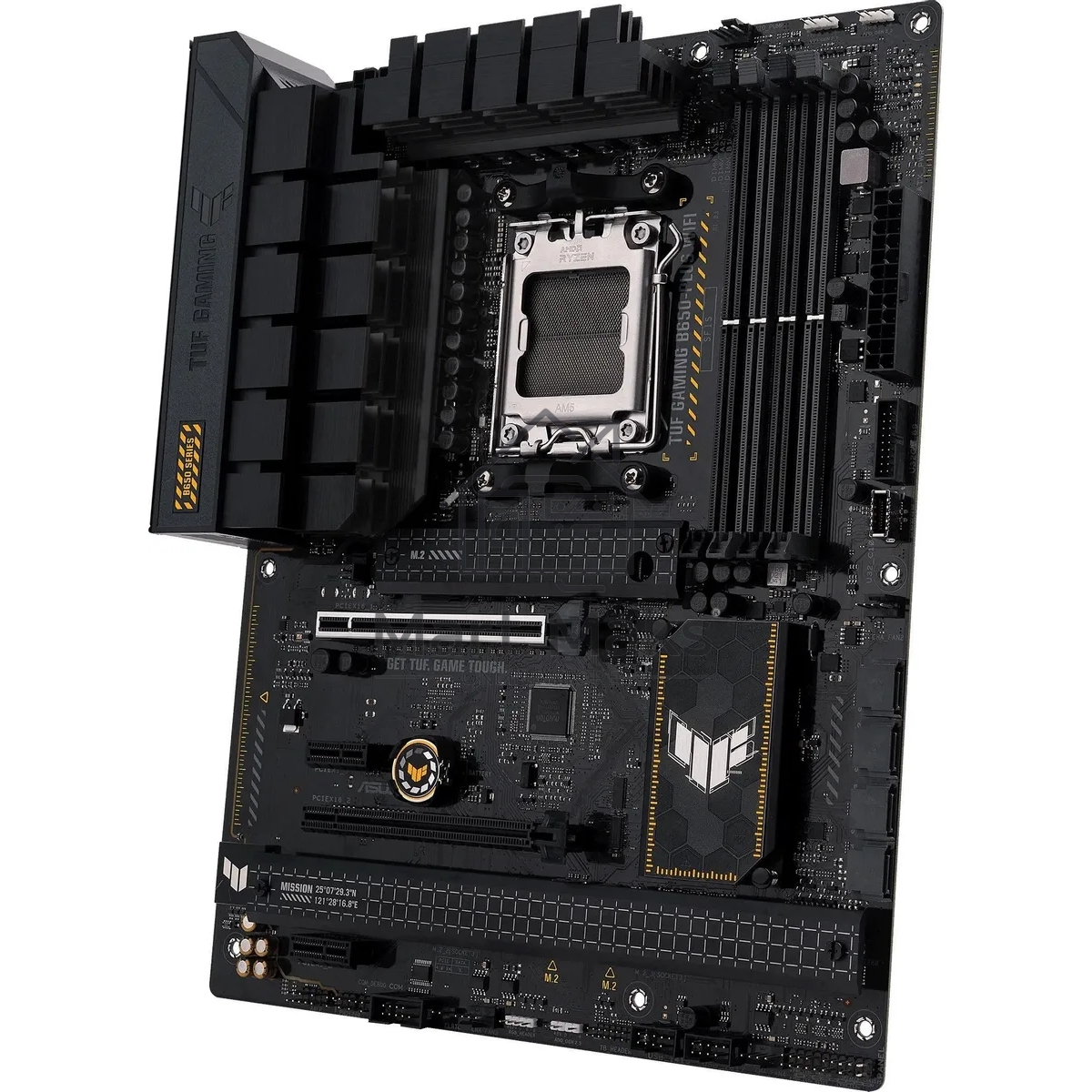 Материнская плата ASUS TUF GAMING B650-PLUS WIFI, AM5, AMD B650, 4xDDR5, 4xSATA, 3xM.2, 1xPCI-E 4.0 x16, 1xPCI-E 4.0 x4, 2xPCI-E x1, 1xHDMI, 1xDP, 1x 2.5Gb LAN, 2xUSB-A 3.2 Gen 2, 4xUSB-A 2.0, 1xUSB-C 3.2 Gen 2, 5x3.5 мм, 7.1, ATX