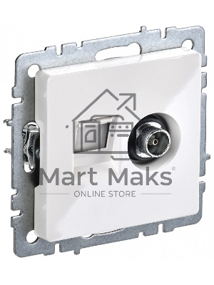 Розетка телевизионная двойная IEK BRITE BR-AK20-1-K01 TV+RJ45 кат.5E РТВ/РК12-БрБ белый