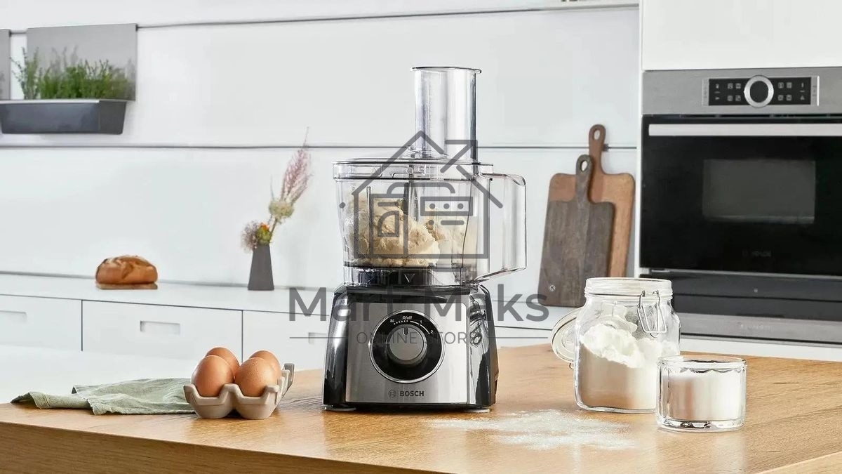Кухонный комбайн Bosch MCM3501M 800 Вт, Скорости: 2, Блендер 1 л, Чаша 2.3 л, Цвет черны/серебристый
