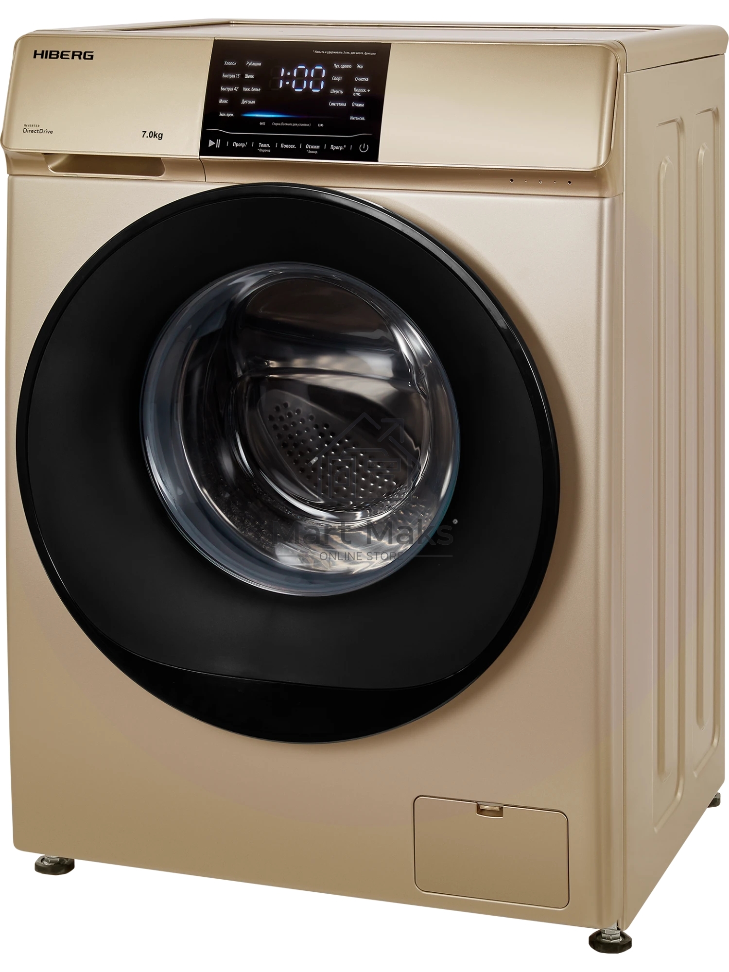 Стиральная машина HIBERG i-DDQ6 - 712 G золотой, загрузка фронтальная 7кг, 1200 об/мин., класс: A+++