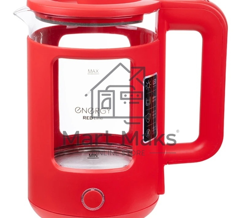 Чайник электрический Energy E-256 1500Вт, 1.5л стекло, красный