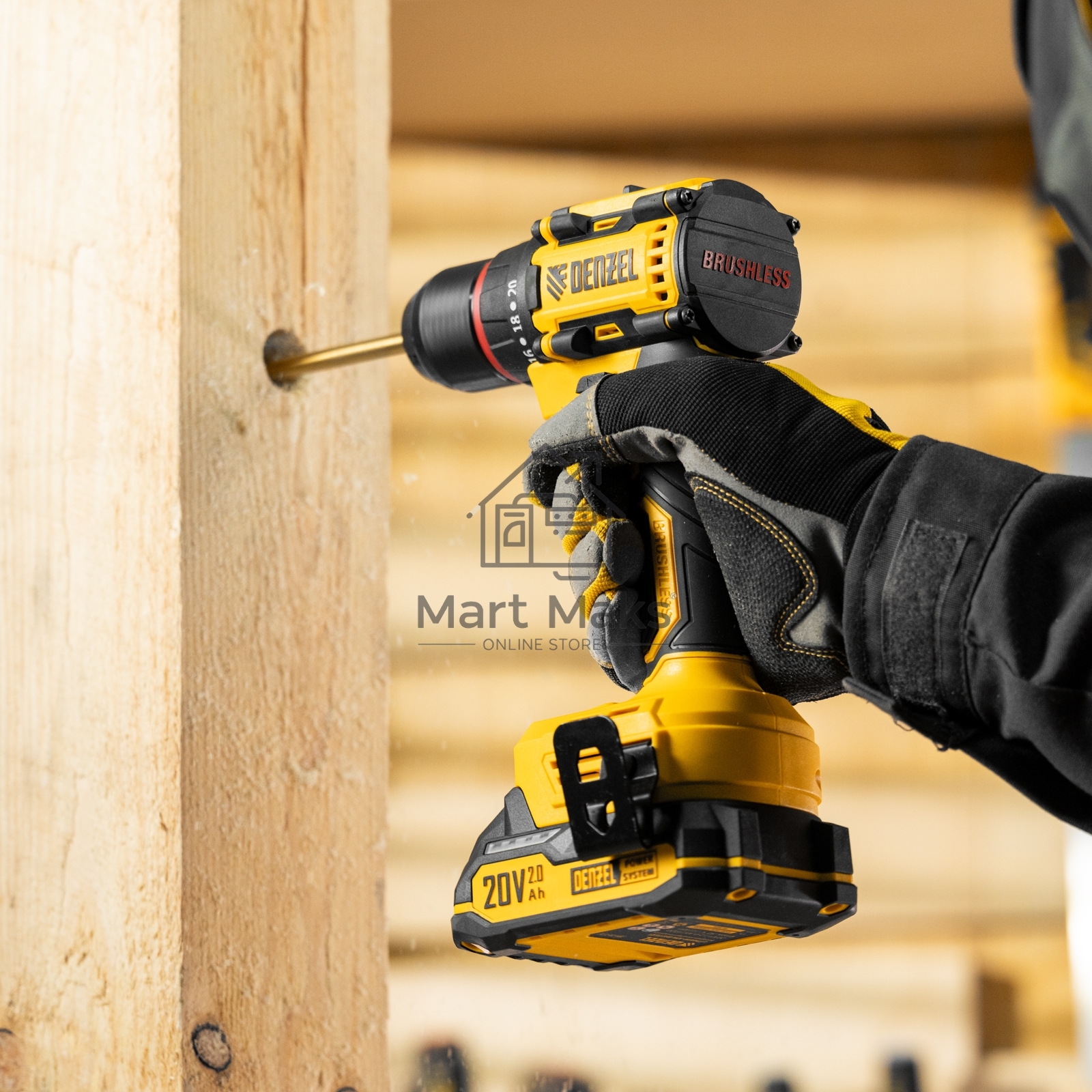 Дрель-шуруповерт Denzel CDH-BL-20, Аккумуляторная, 20В, 2 АКБ, Кейс