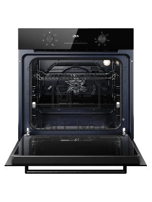 Духовой шкаф Kuppersberg HO 606 P Black, High-Tech, 78 л, поворотное управление, утапливаемые переключатели, дисплей, таймер, 6 режимов, макс. температура 310 градусов, телескопические направляющие (на 1 уровень), цвет черный, цвет фурнитуры черный