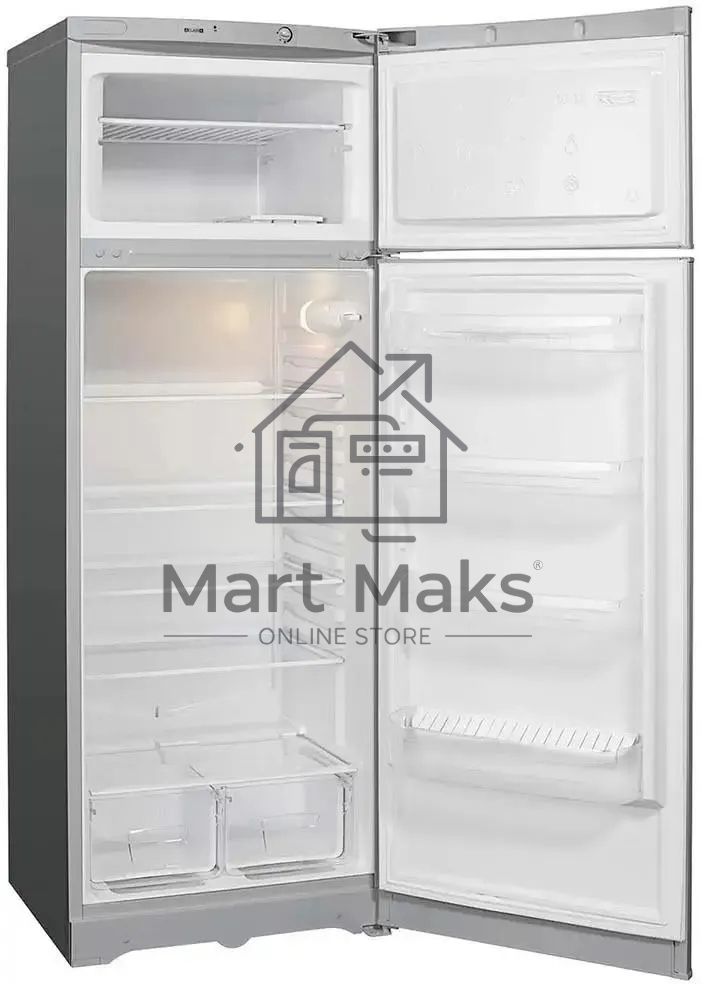 Холодильник Indesit TIA 16 G серый/черный двухкамерный 245/51л морозилка сверху, ручная разморозка