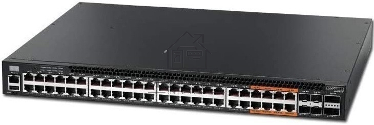 Коммутатор 4610-54P-O-AC-Fv1 Edge-corE 48-Port GE RJ45 port w/ POE+, incl. 8 ports UPOE, 4x10G SFP+, 2 port QSFP+ by DAC or 20G QSFP+ Transceiver, Broadcom Helix 4, Dual-core ARM Cortex A9 1GHz, dual 110-230VAC 920W hot-swappable PSUs, one fixed system fa