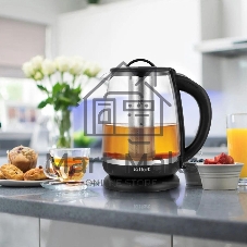 Чайник электрический Kitfort КТ-6145 2л. 2200Вт черный/серебристый (корпус: пластик/стекло)