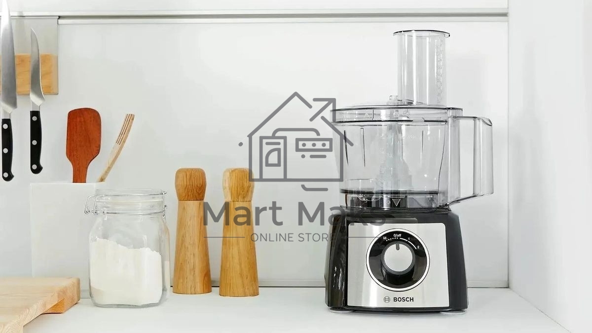 Кухонный комбайн Bosch MCM3501M 800 Вт, Скорости: 2, Блендер 1 л, Чаша 2.3 л, Цвет черны/серебристый