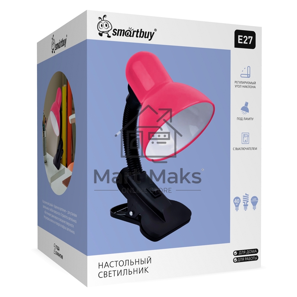Светильник настольный Smartbuy (SBL-DeskL01-Pink) 40W/E27