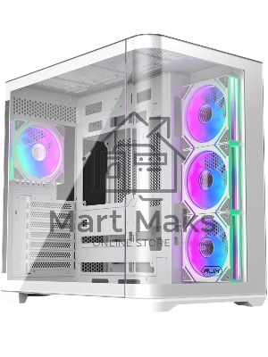 Корпус без блока питания Raijintek ATREUS BT4, Midi-Tower, TG, 4x120мм ARGB, 2xUSB-A 3.0 + 1xUSB Type-C , E-ATX, ATX, mATX, mITX White