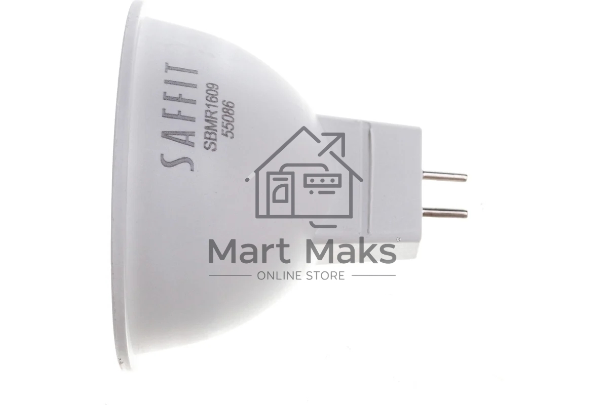 Лампа светодиодная SAFFIT SBMR1609 (55086) 9 вт 230в GU5.3 дневной