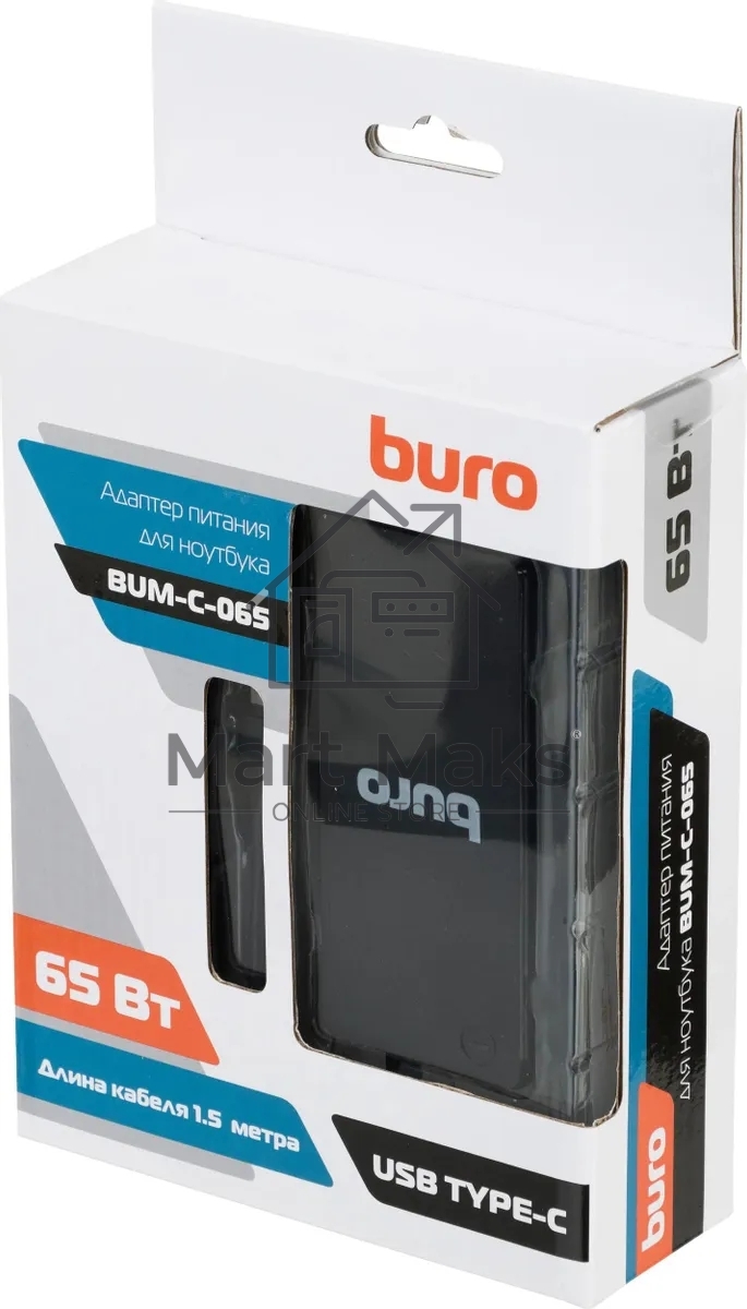Блок питания Buro BUM-С-065 автоматический 65W 5V-20V 3A 1xUSB 2.4A от бытовой электросети LED индикатор