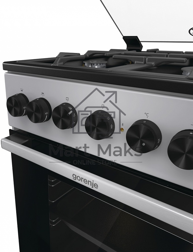 Плита комбинированная Gorenje GK5B44SF серебристый, конфорок 4 газовых, духовка 70 л, 50 см x 85 см x 59.4 см