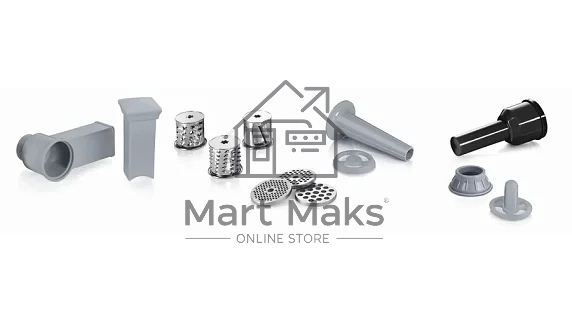 Мясорубка электрическая Bosch MFW68640 черный, 2200 Вт, 4.3 кг/мин, реверс, металлический лоток, насадки - 5