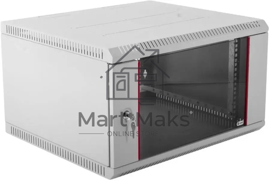 Шкаф настенный ЦМО ШРН-Э-6.350 6U 600x350 мм пер. дв. стекл несъемные бок. пан. серый