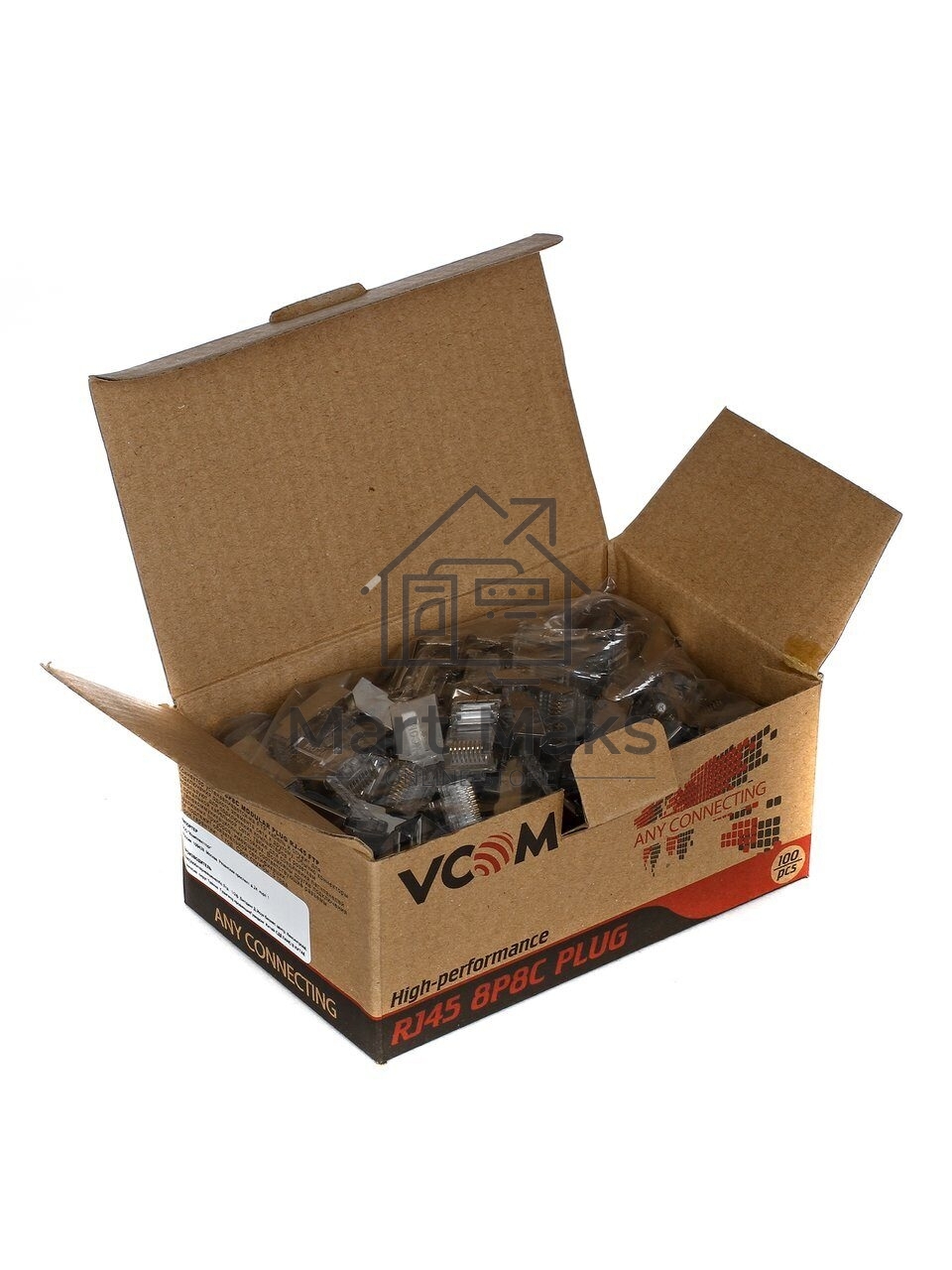 Коннектор VCOM RJ-45 для FTP кабеля 5 кат. экранированный, 100шт,
