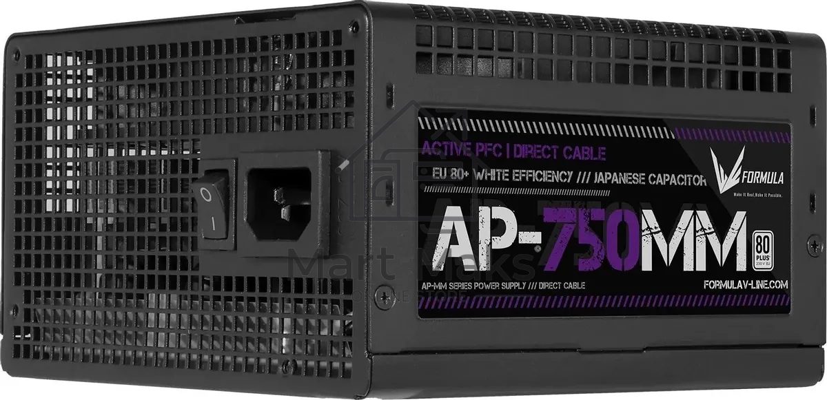 Блок питания Aerocool / Formula ATX 750W AP-750ММ 80 PLUS WHITE (20+4pin) APFC 120mm fan 6xSATA RTL
