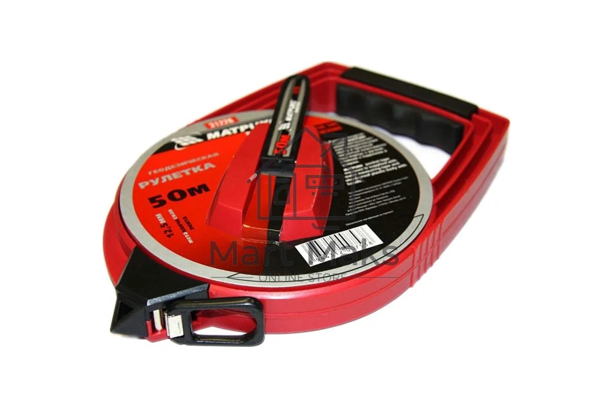 Рулетка геодезическая MATRIX MASTER 31226, 50 м х 12,5 мм, металлическая лента, закрытый корпус