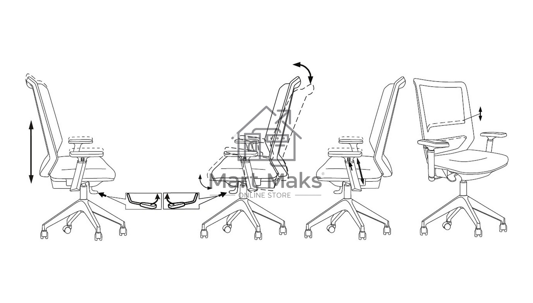 Кресло руководителя Бюрократ MC-G611NL-H черный Elastic-102 с подголов. крестов.4-луч. пластик пластик серый