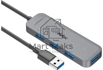 USB-концентратор Netac USB Hub WF11, USB-A to USB3.0*4 (repl. NT08WF11-30GR)