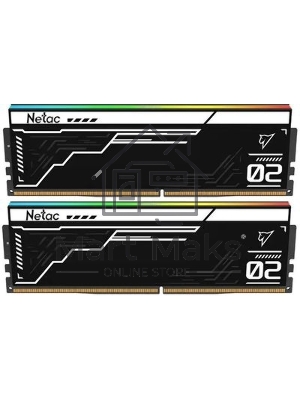 Оперативная память Netac Shadow II RGB, DDR5, 32GB (2x16GB), 6800 MHz, CL34, с радиатором, RGB, чёрный