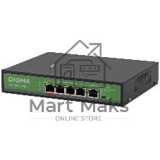 Коммутатор Digma DSP204G-1G-T80, 5×1 Гбит/с, неуправляемый