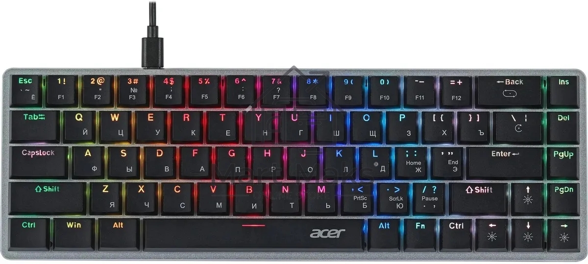 Клавиатура Acer OKW302 (ZL.KBDCC.01C) проводная, USB, серебристый
