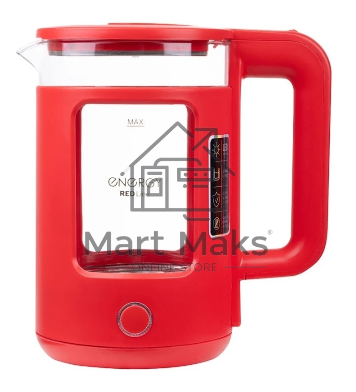 Чайник электрический Energy E-256 1500Вт, 1.5л стекло, красный