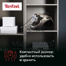 Пылесос Tefal TW3786RA серый/черный, 750/2100 Вт, уборка сухая, пылесборник контейнер 1,5 л