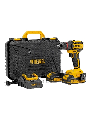 Дрель-шуруповерт Denzel CDH-BL-20, Аккумуляторная, 20В, 2 АКБ, Кейс