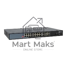 Коммутатор EKF TSX-U-2GX/SFP-24GTP-R, 24×1 Гбит/с PoE + 2×1 Гбит/с SFP, неуправляемый