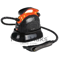 Пароочиститель Endever Odyssey Q-804 чёрный/оранжевый, ручной/напольный, 1800 Вт, 50 г/мин, 1200 мл