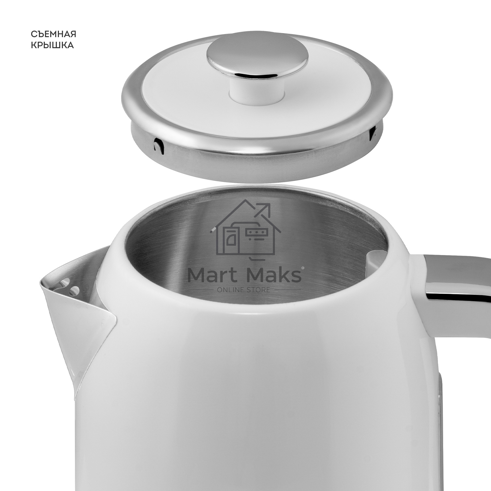 Чайник электрический Galaxy Line GL 0352, сливочный зефир, металл, 2200 Вт, 1.7 л