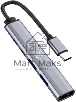 Разветвитель USB-C Digma DHUB-5USB-AC-3.0 5порт. черный