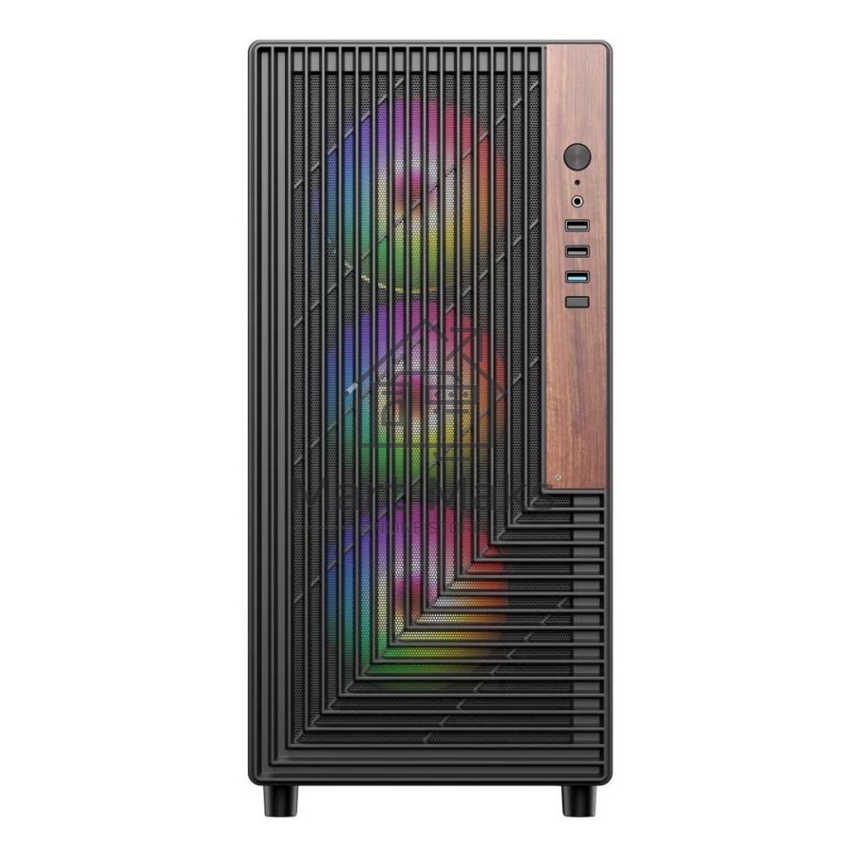 Компьютерный корпус ACD Citadel 101 ATX, черный, USB3.0*1 + USB2.0*2 + HD AUDIO, 1*12cm H1 argb fan at rear, 3*12cm H1 argb fas at front, TG