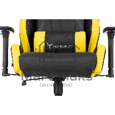 Кресло игровое Knight Thunder 5X черный/желтый эко.кожа крестов. металл
