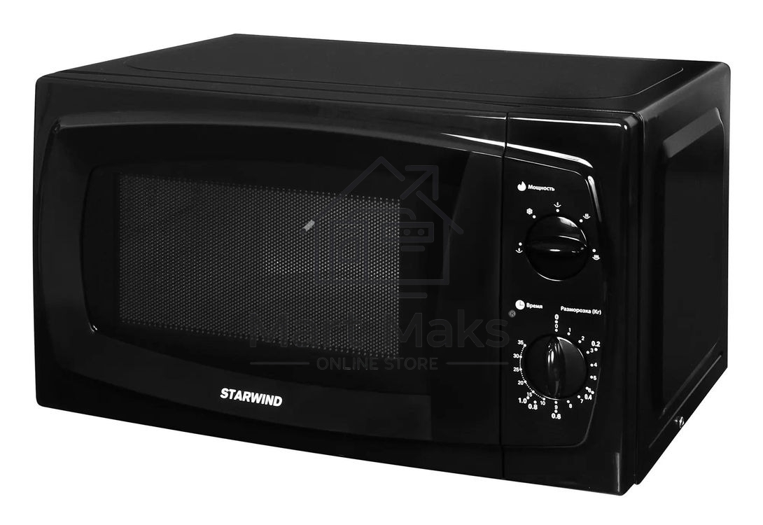 Микроволновая печь Starwind SWM5420 черный, 20 л, 700 Вт, переключатели - поворотный механизм