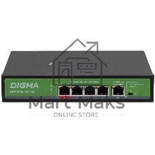 Коммутатор Digma DSP204G-1G-T80, 5×1 Гбит/с, неуправляемый
