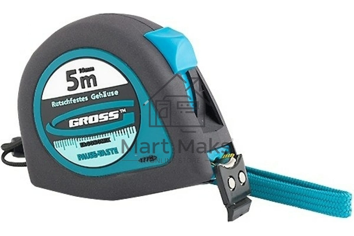 Рулетка GROSS 31102 ''ergonomisch'' 5м x 19мм магнитный обрезиненный зацеп