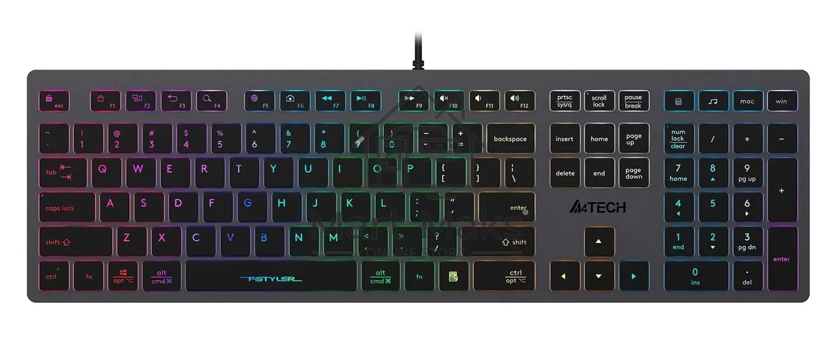 Клавиатура A4Tech Fstyler FX60 проводная, USB, серый